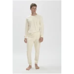 hessnatur Herren Pyjama Regular PURE NATURE aus Bio-Baumwolle - natur - Größe 46