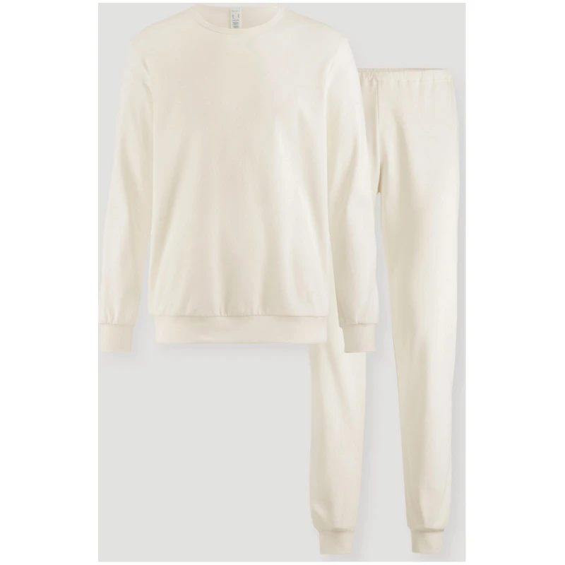 hessnatur Herren Pyjama Regular PURE NATURE aus Bio-Baumwolle - natur - Größe 46