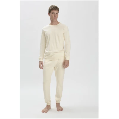 hessnatur Herren Pyjama Regular PURE NATURE aus Bio-Baumwolle - natur - Größe 46