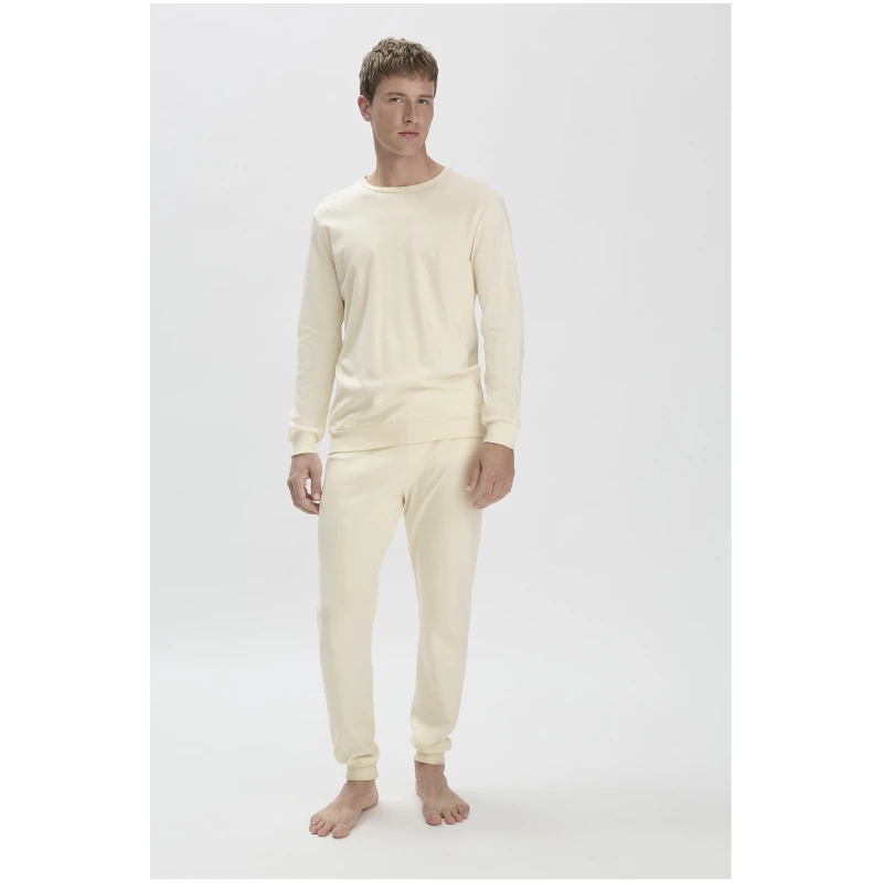 hessnatur Herren Pyjama Regular PURE NATURE aus Bio-Baumwolle - natur - Größe 46