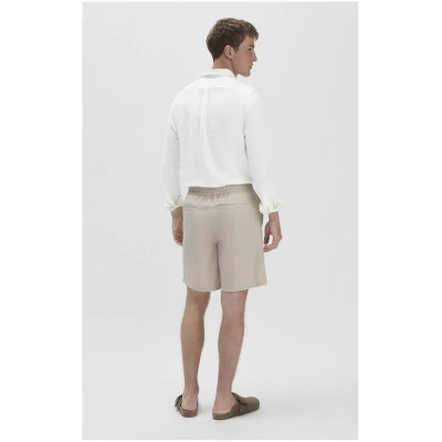hessnatur Herren Shorts Relaxed aus Bio-Baumwolle mit Leinen - beige - Größe 30
