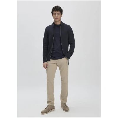 hessnatur Herren Strickjacke Regular aus Bio-Baumwolle - blau - Größe 46