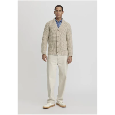 hessnatur Herren Strickjacke Regular aus Merinowolle - beige - Größe 48