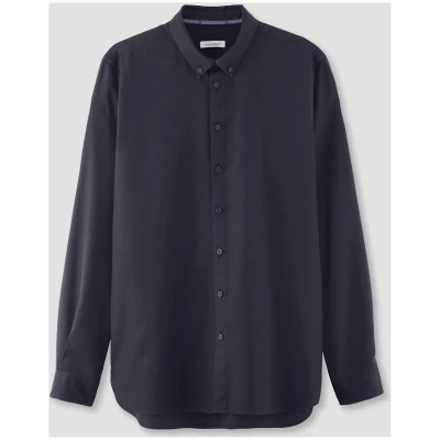hessnatur Herren Twill Hemd Regular aus Bio-Baumwolle und Tencel™ Lyocell - blau - Größe XS (37/38)