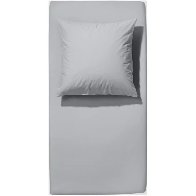 hessnatur Jersey Spannbettlaken aus Bio-Baumwolle - grau - Größe 90-100x200 cm
