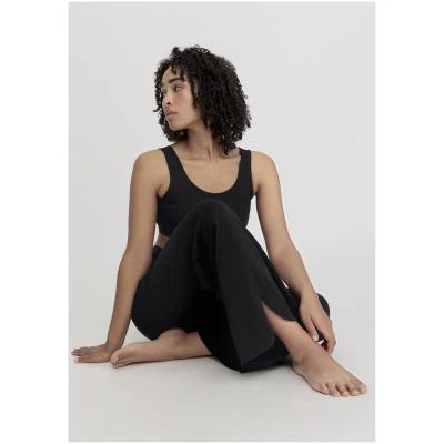 hessnatur Loungewear Hose Flared Medium Cut ACTIVE LIGHT aus Bio-Baumwolle - schwarz - Größe 34