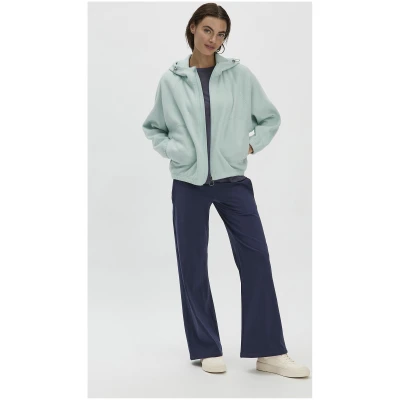 hessnatur Loungewear Softfleece Jacke Oversized ACTIVE COMFORT aus Bio-Baumwolle - grün - Größe L