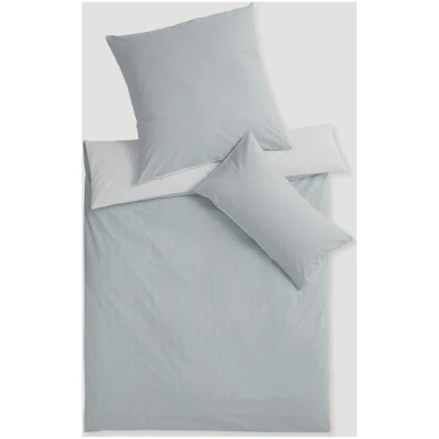 hessnatur Perkal Wende-Bettwäsche-Set PIET aus Bio-Baumwolle - blau - Größe 135x200 / 40x80 cm