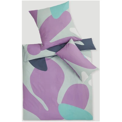 hessnatur Renforcé Bettwäsche-Set SELVA aus Bio-Baumwolle - grün - Größe 135x200 / 40x80 cm