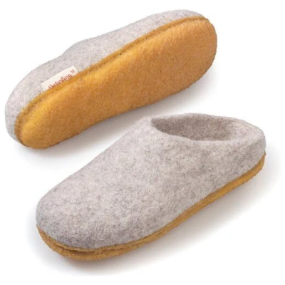 naturling Filz Herren Hausschuhe - Slipper mit Kautschuksohle