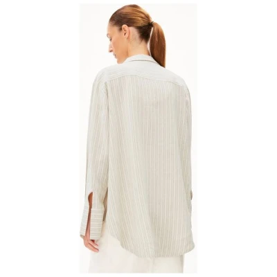 ARMEDANGELS EASSAAL LINO STRIPES - Damen Bluse Loose Fit aus Leinen-Mix