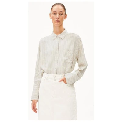ARMEDANGELS EASSAAL LINO STRIPES - Damen Bluse Loose Fit aus Leinen-Mix