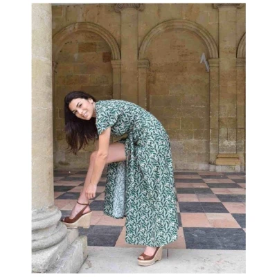 Aatise Langes Sommerkleid/Festkleid Zady mit Schmetterlingsärmel, 100% EcoVero