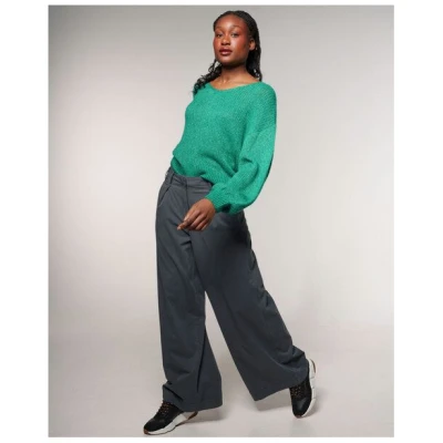 Alma & Lovis Weite Marlenehose aus softem Lyocell-Cotton-Mix | Twill Marlene