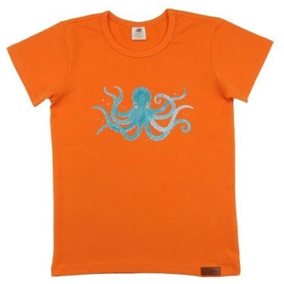 Baby T-Shirt Bio-Baumwolle Orange - Walkiddy Funny Octopuses
