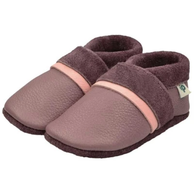 Baby und Kinder Hausschuhe Krabbelschuhe Ecopell Leder roseberry Gr.18/19