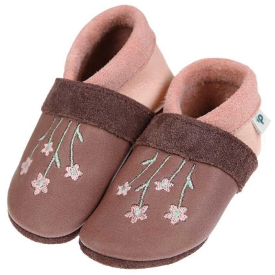 Baby und Kinder Lederpuschen Krabbelschuhe Streublumen roseberry/rosa Gr.18/19