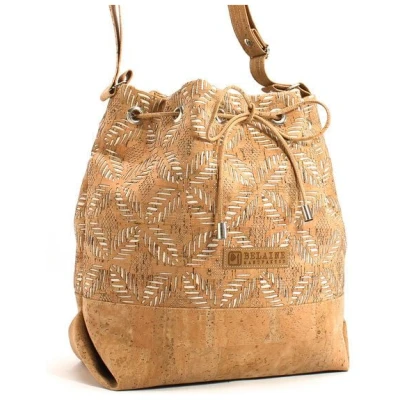 Belaine Manufaktur Hellbraune Handtasche aus Korkstoff