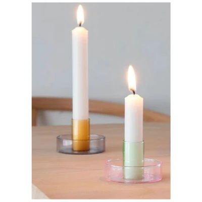 Block Design Duo Tone Kerzenhalter aus Glas