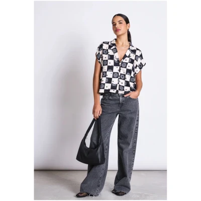 Bluse Tierra Floral Schwarz