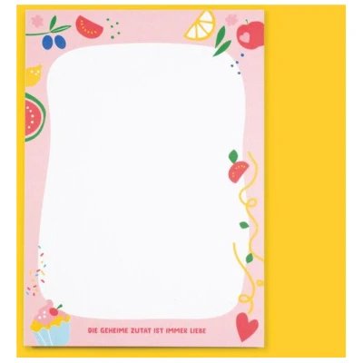 Bow & Hummingbird Notizblock "Die geheime Zutat ist immer Liebe" aus Recyclingpapier