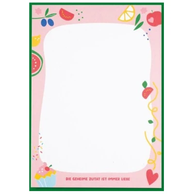 Bow & Hummingbird Notizblock "Die geheime Zutat ist immer Liebe" aus Recyclingpapier