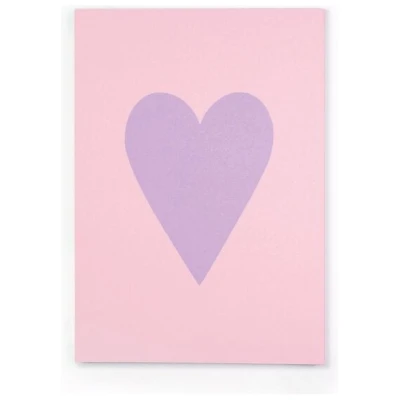 Bow & Hummingbird Notizblock Herz Rosa/Lila aus Recyclingpapier