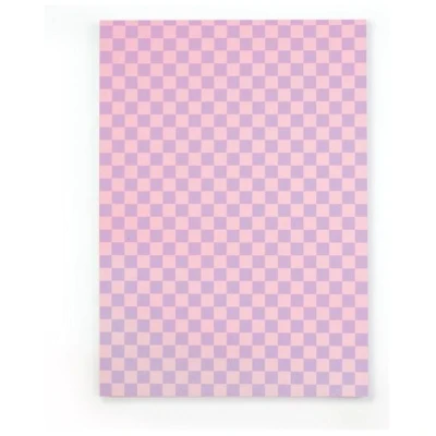 Bow & Hummingbird Notizblock Karo Rosa/Lila aus Recyclingpapier