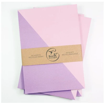 Bow & Hummingbird Notizblock-Set Herz/Karo/Diagonal - 3er Set in A6 aus Recyclingpapier