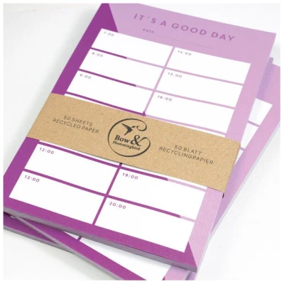 Bow & Hummingbird Notizblock-Set "It's a good day & It's a good week" - 2er Set in A6 aus Recyclingpapier