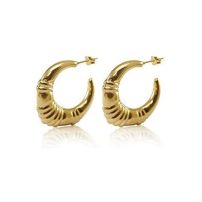 Breite Creolen mit Struktur in 30mm von Elektropulli