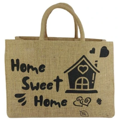 Domelo große Jute Einkaufskorb, Vegane Einkaufstasche nachhaltige Handtasche/ Shopper