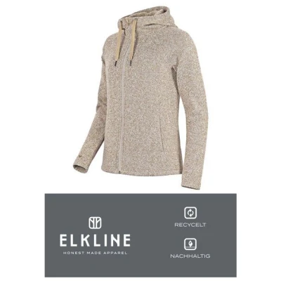 Elkline Damen Fleecejacke Pretty | warme Strickfleece Kapuzenjacke Übergangsjacke