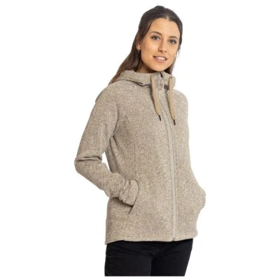 Elkline Damen Fleecejacke Pretty | warme Strickfleece Kapuzenjacke Übergangsjacke