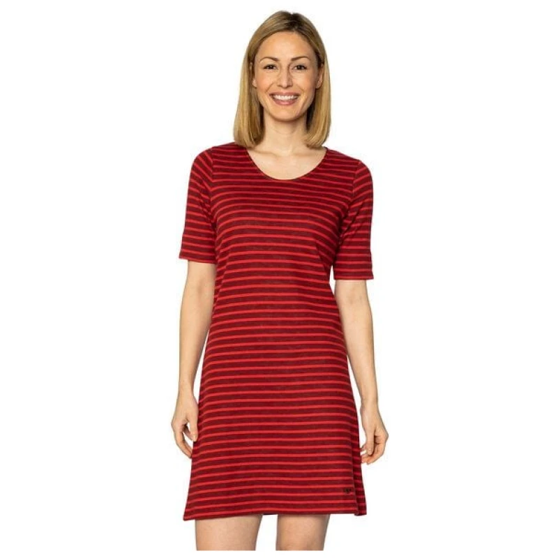 Elkline Damen Kleid Makemyday | Streifen Kurzarm Jerseykleid Sweatkleid
