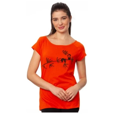 FellHerz Damen T-Shirt Faultier koi orange bio, fair & vegan