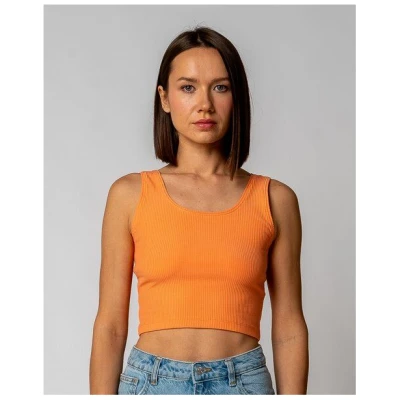 GORG Damen Geripptes Cropped Top aus Bio-Baumwolle & TENCEL Modal