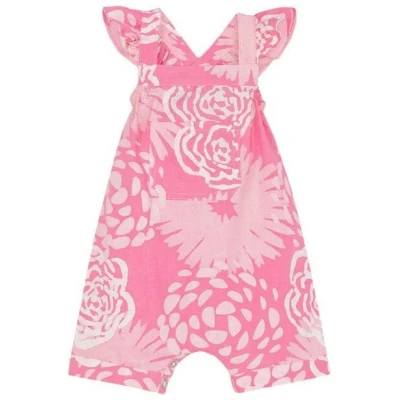 Global Mamas Baby Strampler - Blumen - Bio Baumwolle - Pink