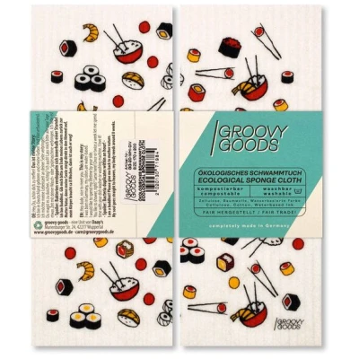 Groovy Goods ökologisches Schwammtuch, Spültuch in versch. Designs