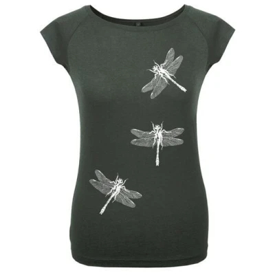 HANDGEDRUCKT "3 Azurjungfern" Bamboo Frauen T-Shirt