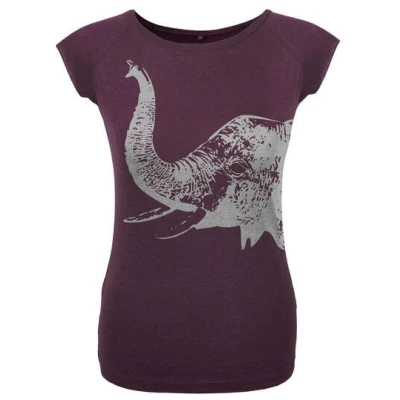 HANDGEDRUCKT "Elefant" Bamboo Frauen T-Shirt