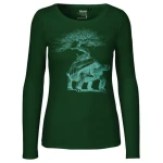 HANDGEDRUCKT "Lange Reise" Frauen Longsleeve aus reiner Biobaumwolle (kbA)