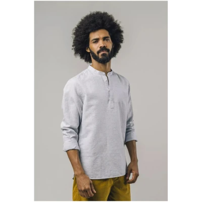 Hemd Slub Henley Blau
