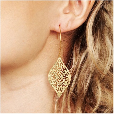 Hübsche Creolen (25mm) mit BOHO Anhänger (40mm x 24mm) von Elektropulli