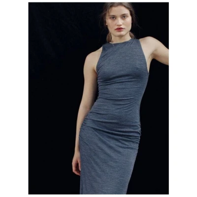 IVA RYCH Maxikleid mit Drapierung aus Wolle I Deadstock