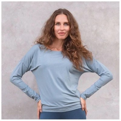 Jaya PIA - Damen - klassisch-minimalistische Longsleeve aus softem Tencel-Biobaumwol-Mix, locker geschnitten für Yoga und Freizeit