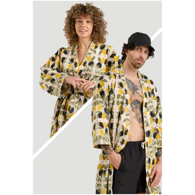 Kimono Glabo Lemon Tiles Gelb