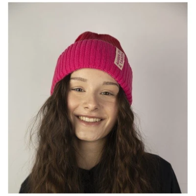 Kiwistories Strickmütze Augen zu und Tanzen Rot Pink Baumwolle