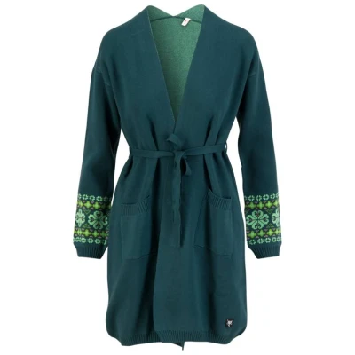Lange Strickjacke Nordic Wrapper