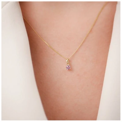 MUNICH JEWELS Kette Geburtsstein Februar Amethyst